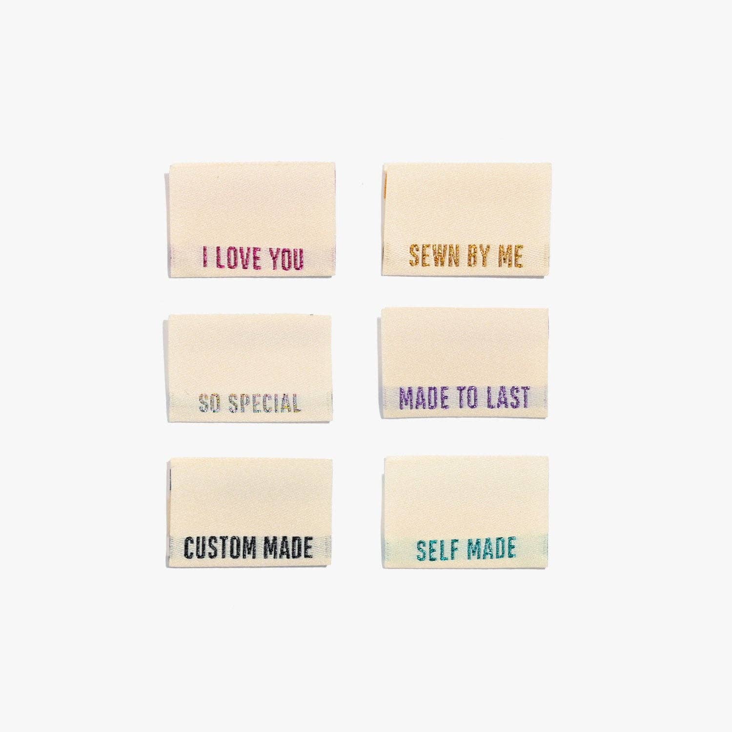 Metallic Side Seam (Cream) Woven Labels