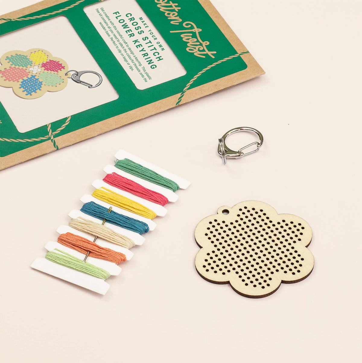 Make Your Own Flower Cross Stitch Keyring