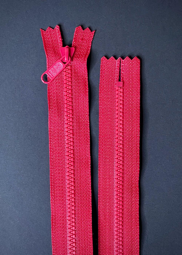 YKK Vislon 3 Zip. Red 40cm