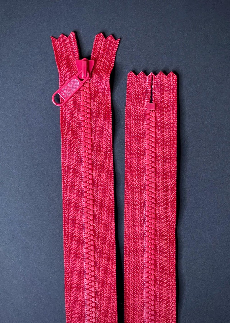 YKK Vislon 3 Zip. Red 40cm