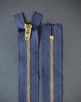 YKK Metal Brass Jeans Zip - Navy