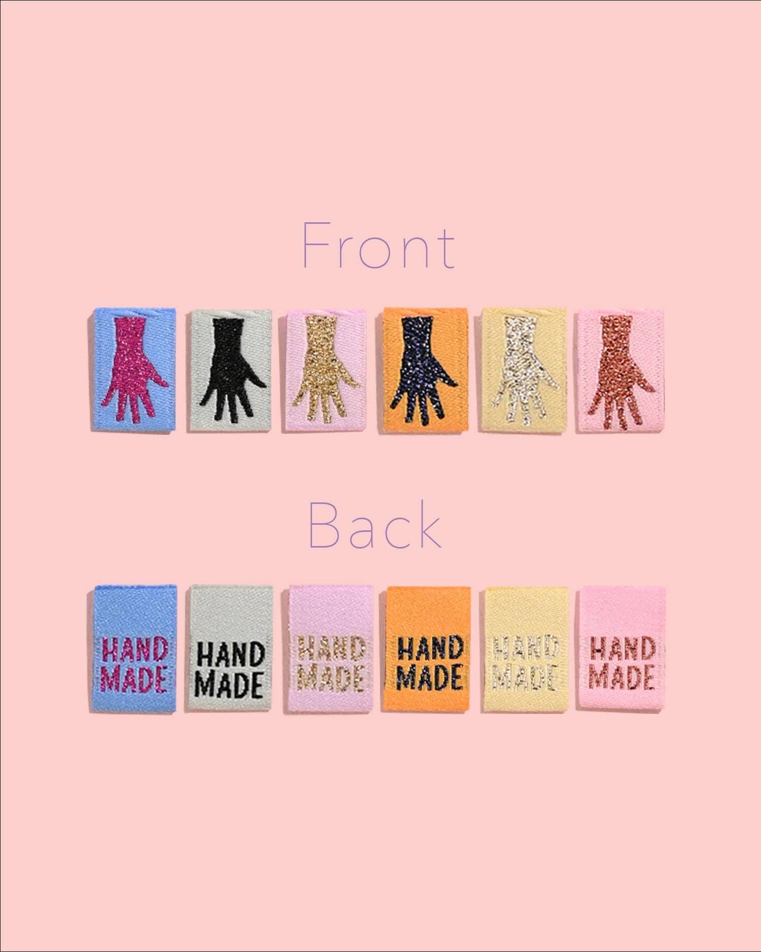 Metallic Mini Hands Woven Labels