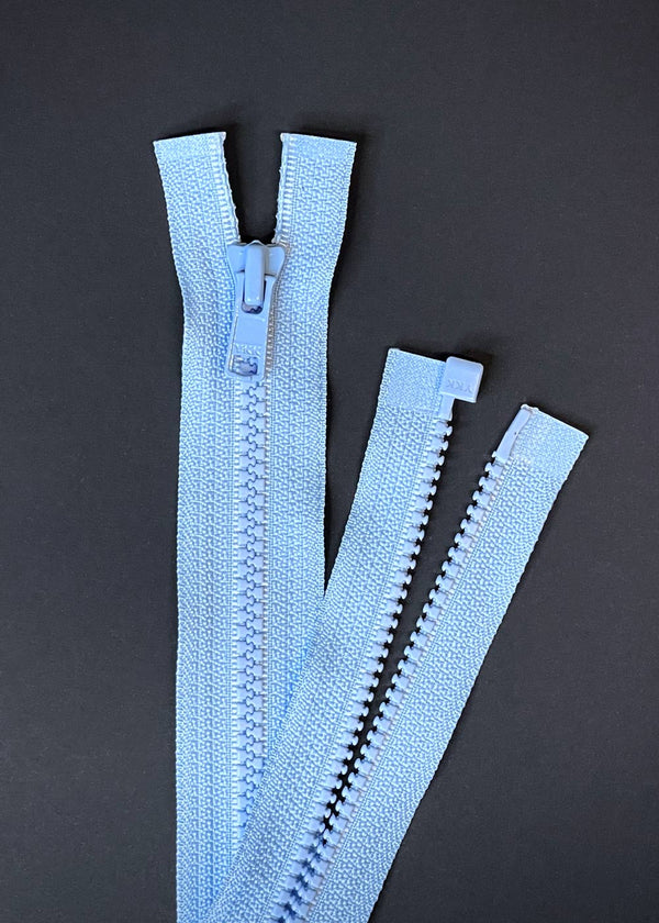 YKK, Open Ended Zip. Vislon 4. Light Blue 40cm