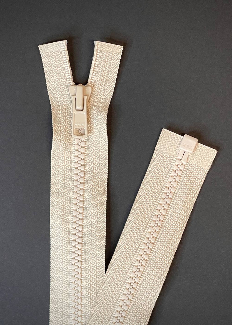 YKK, Open Ended Zip. Vislon 4. Beige