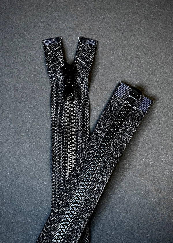 YKK, Open Ended Zip. Vislon #4. Black