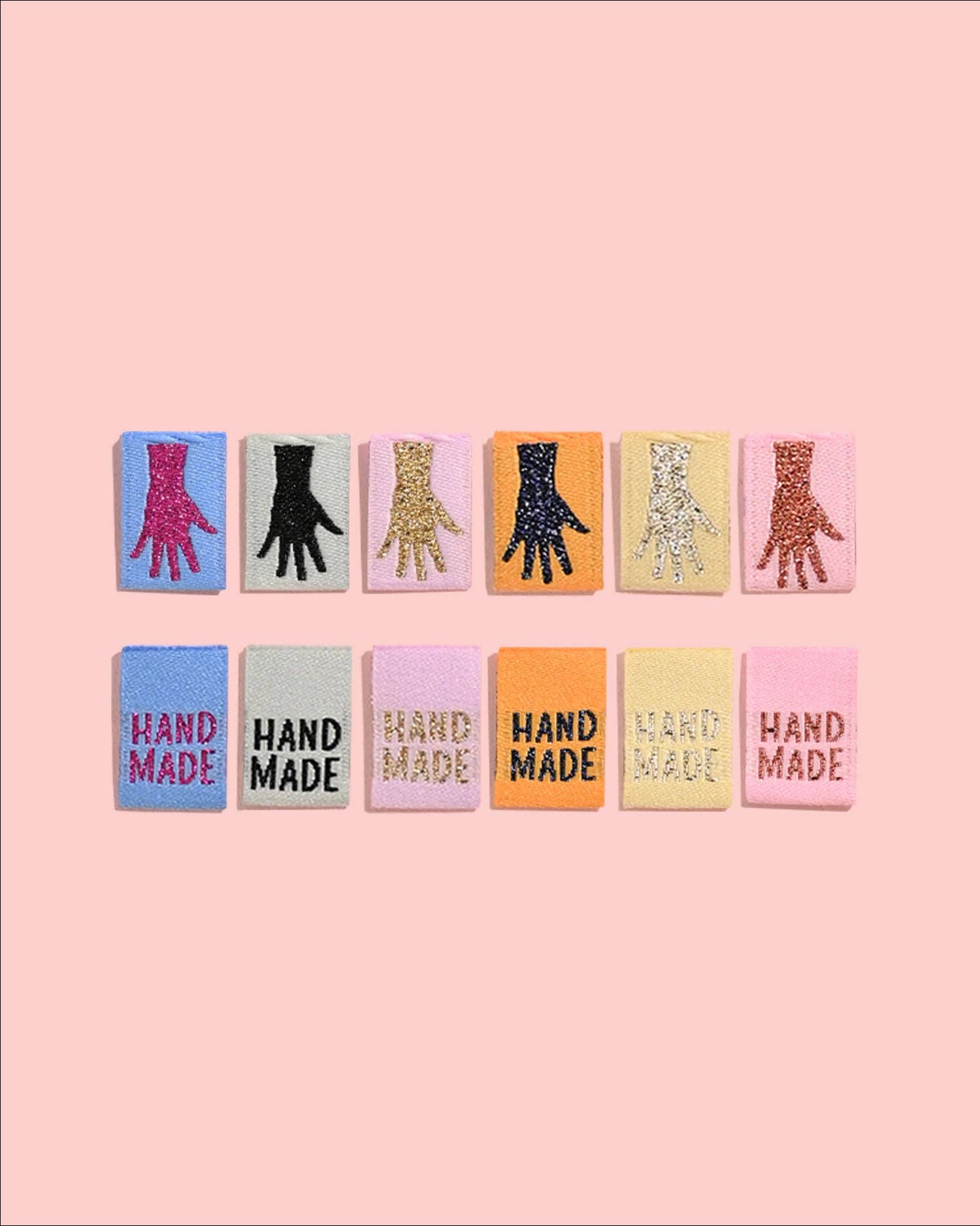 Metallic Mini Hands Woven Labels