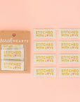 Stitched with Love - Gold Sewing Woven Clothing Label Tags