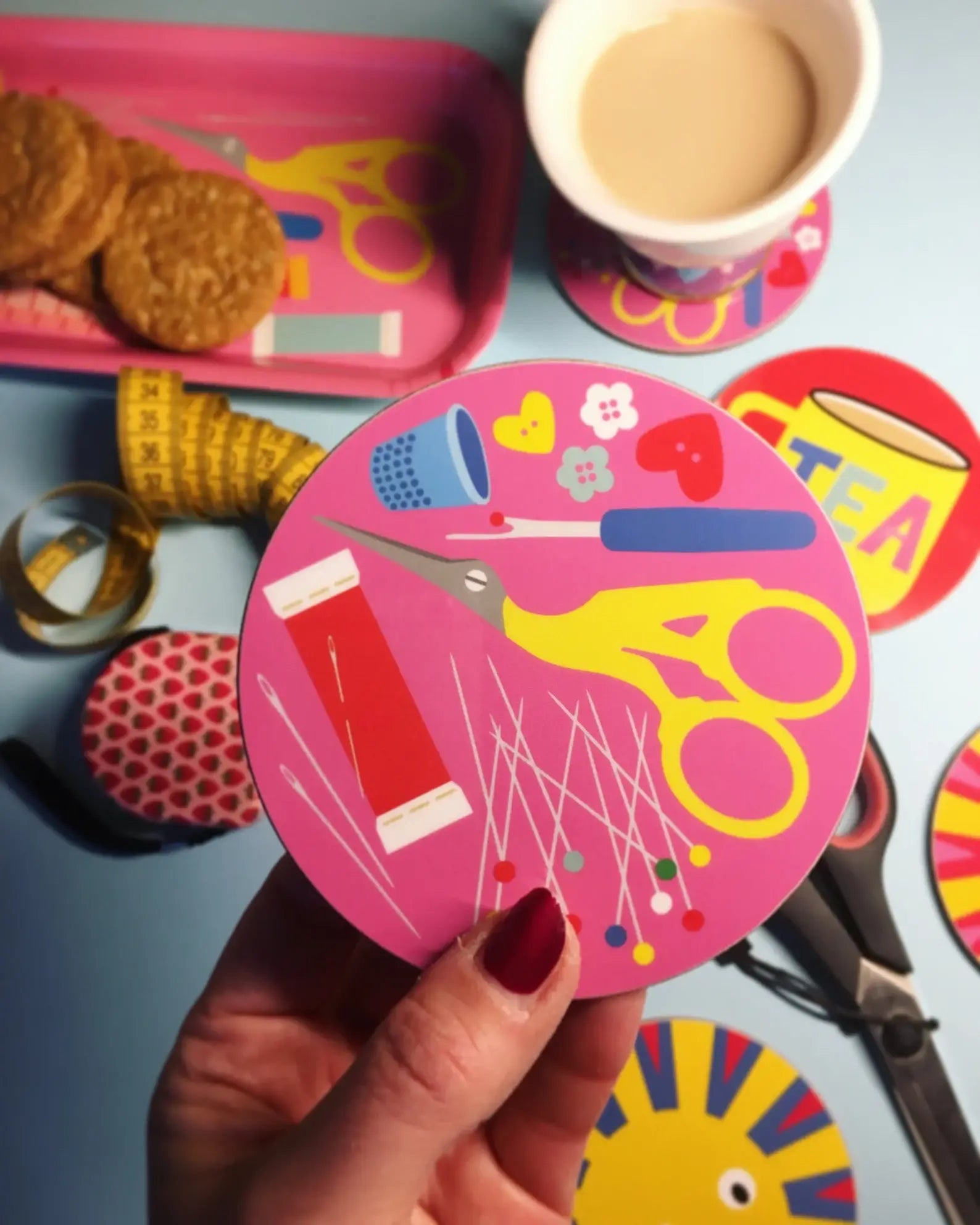 Sewing Coaster - Melamine : White