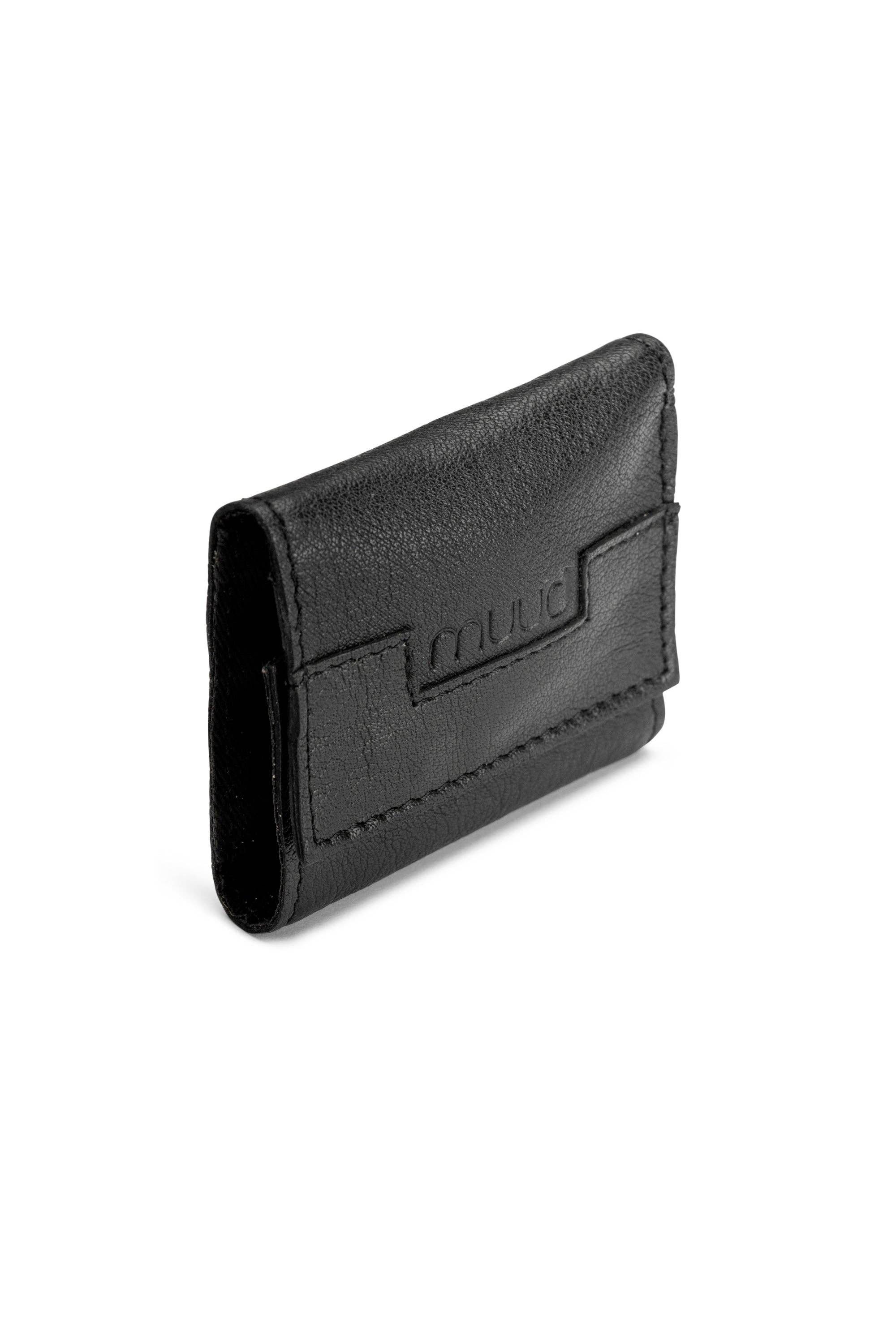 muud, Carla Leather Needle Wallet: Black