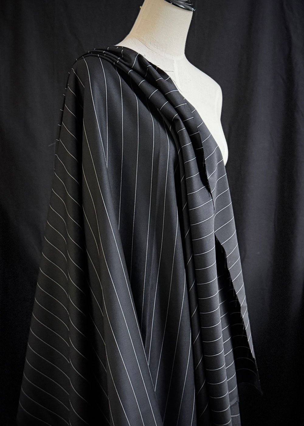 Pure Wool Black Stripe Suiting