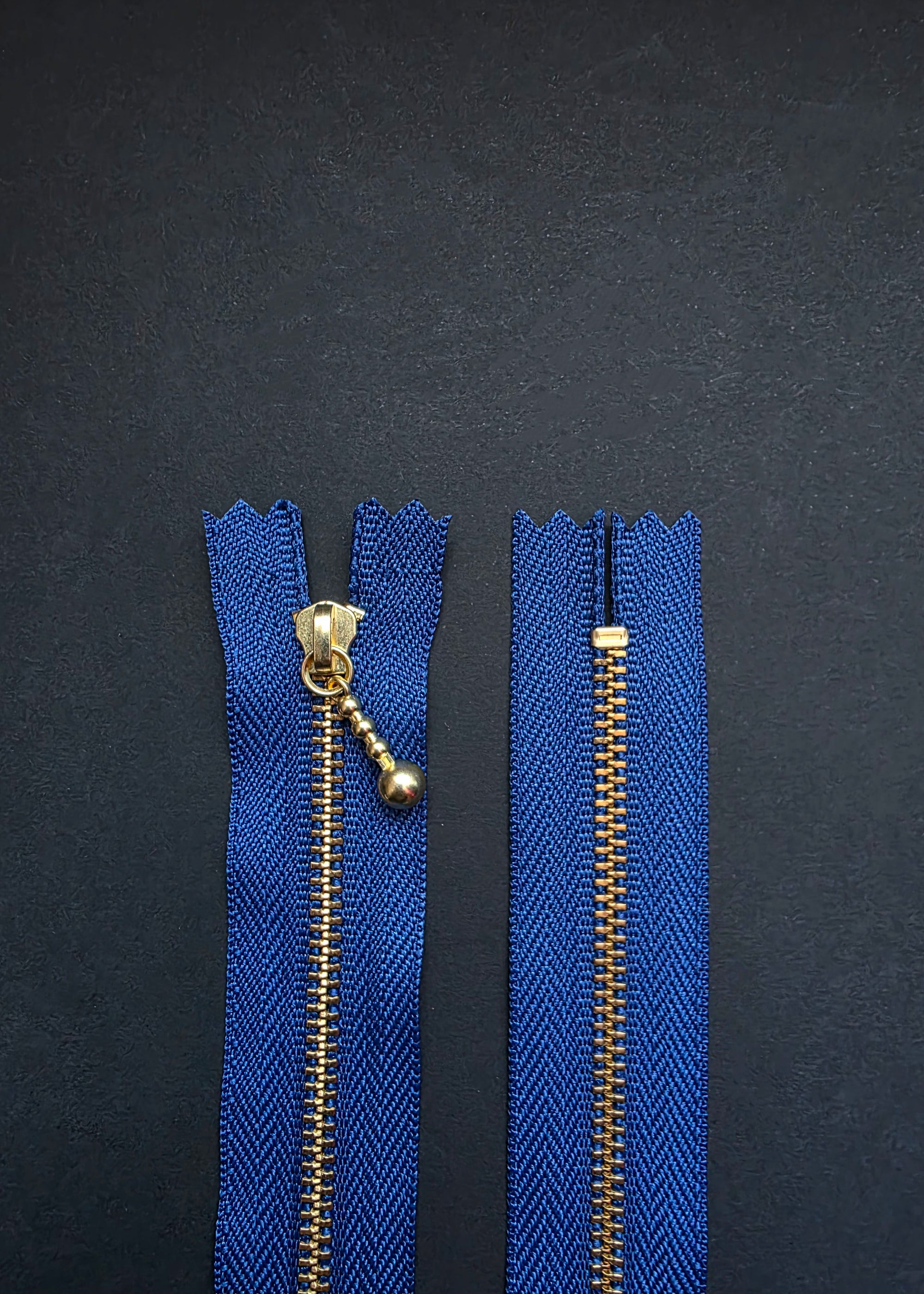 YKK Brass Zip with Ball Pull, Prussian Blue