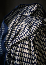 Hand Block Printed Cotton - Indigo Semi Circle