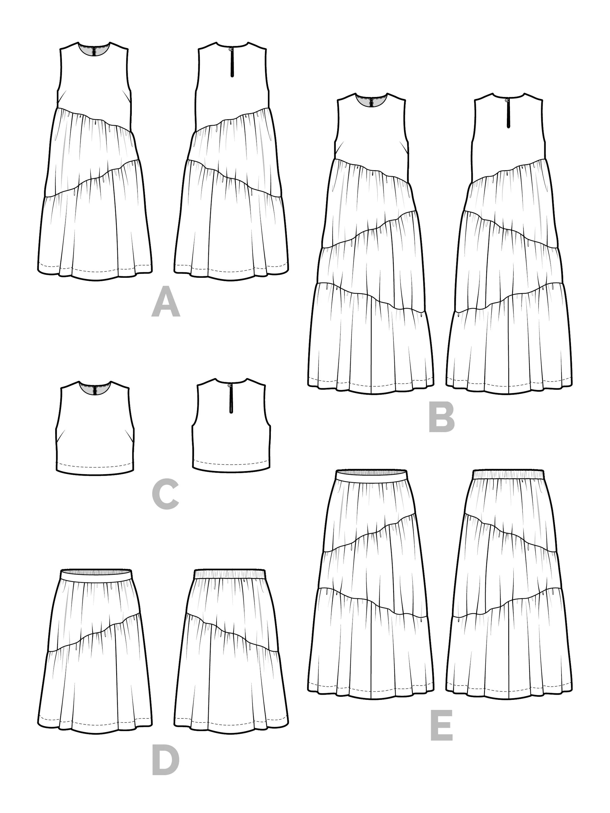 Closet Core Patterns Azure Dress, Skirt + Top Sewing Pattern