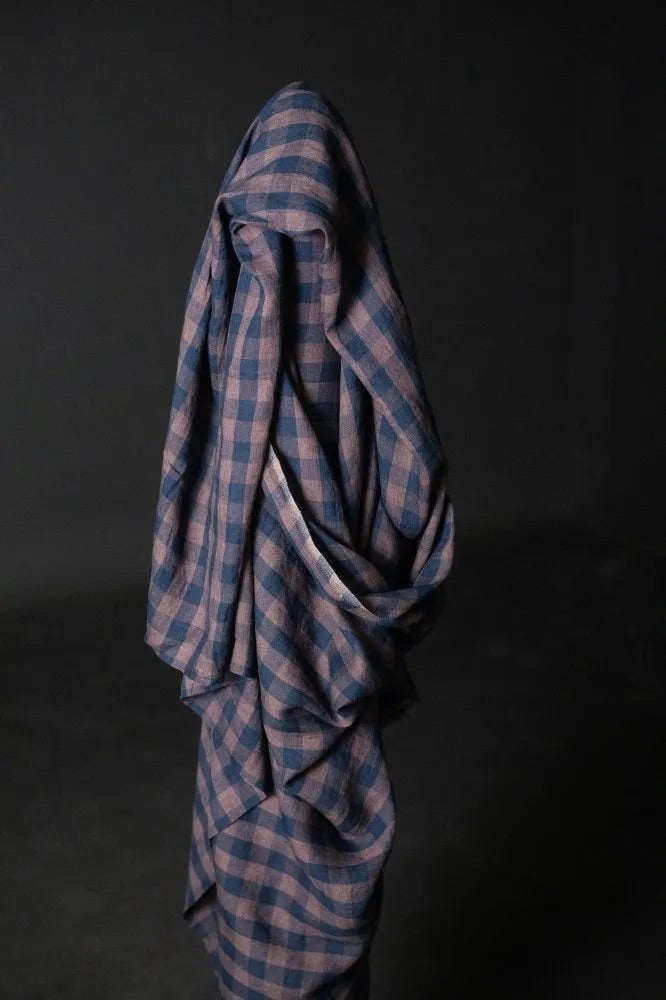 Grapevine Check Laundered Linen Fabric