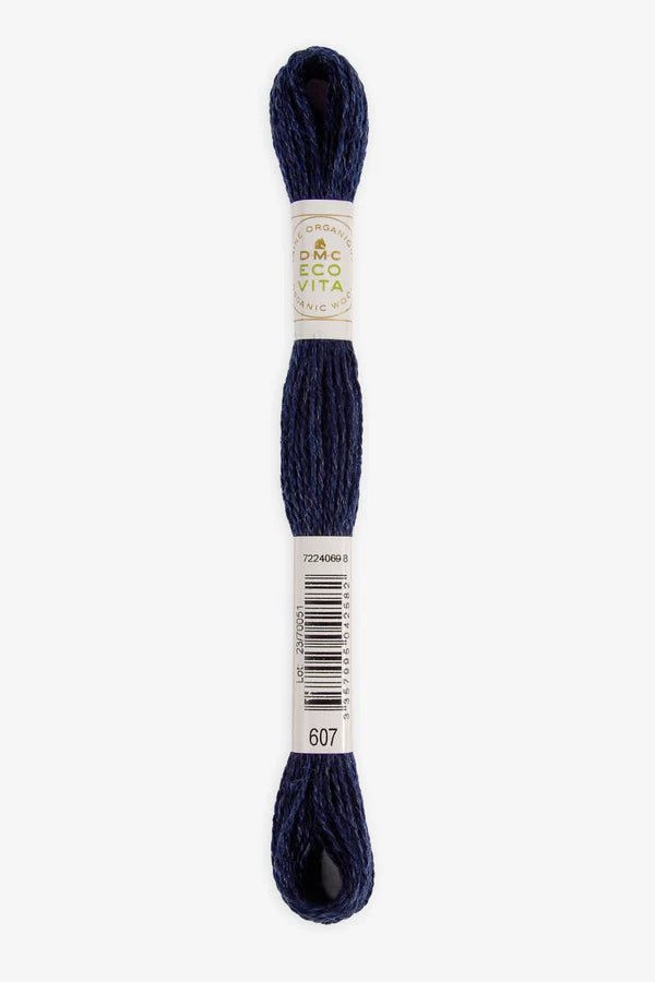 DMC Eco Vita Organic Wool Thread. 607 Night Indigo