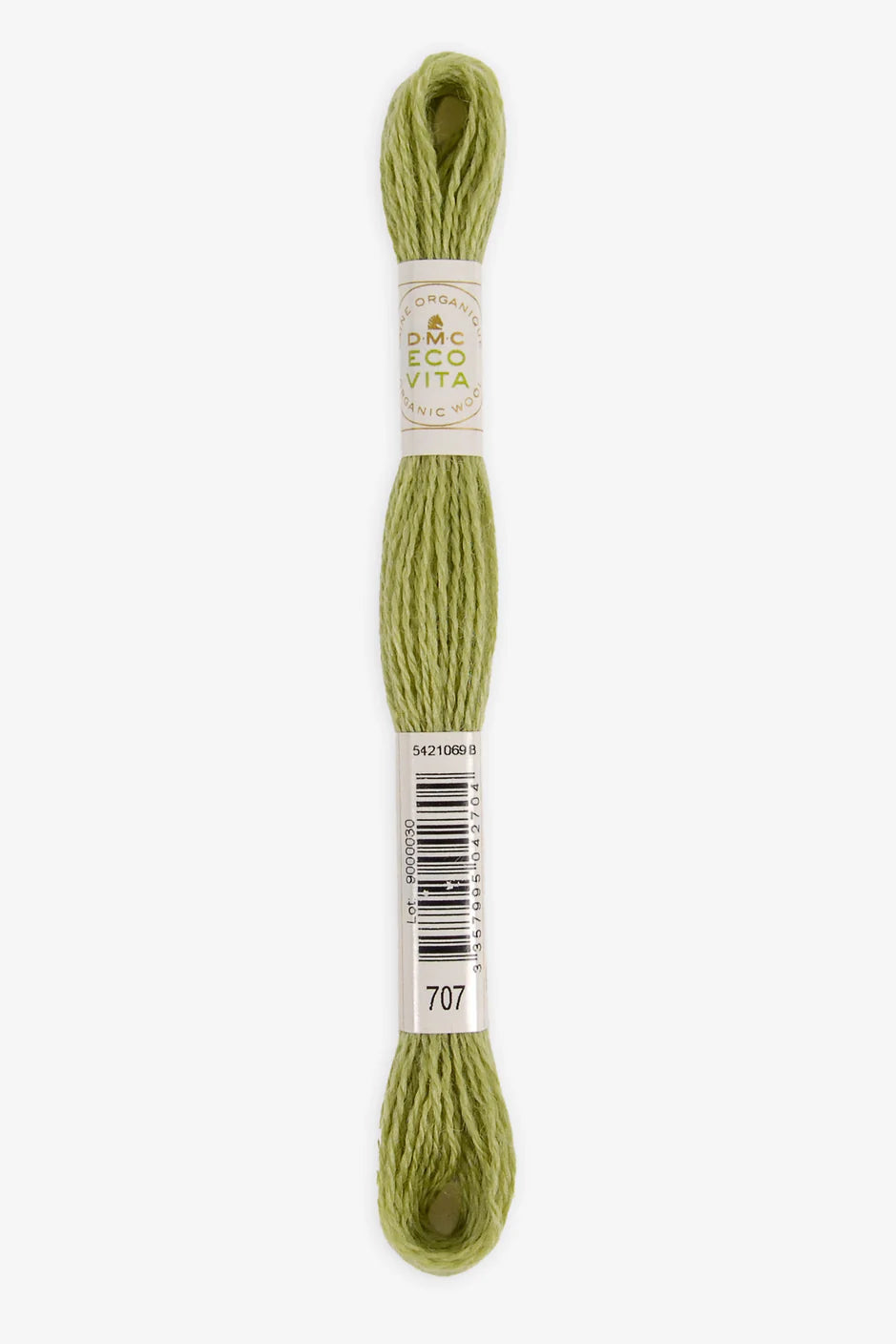 DMC Eco Vita Organic Wool Thread. 707 Lime Woald