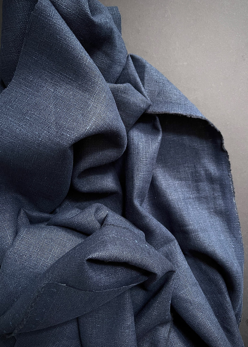 Henri Heavyweight Linen, Dark Indigo