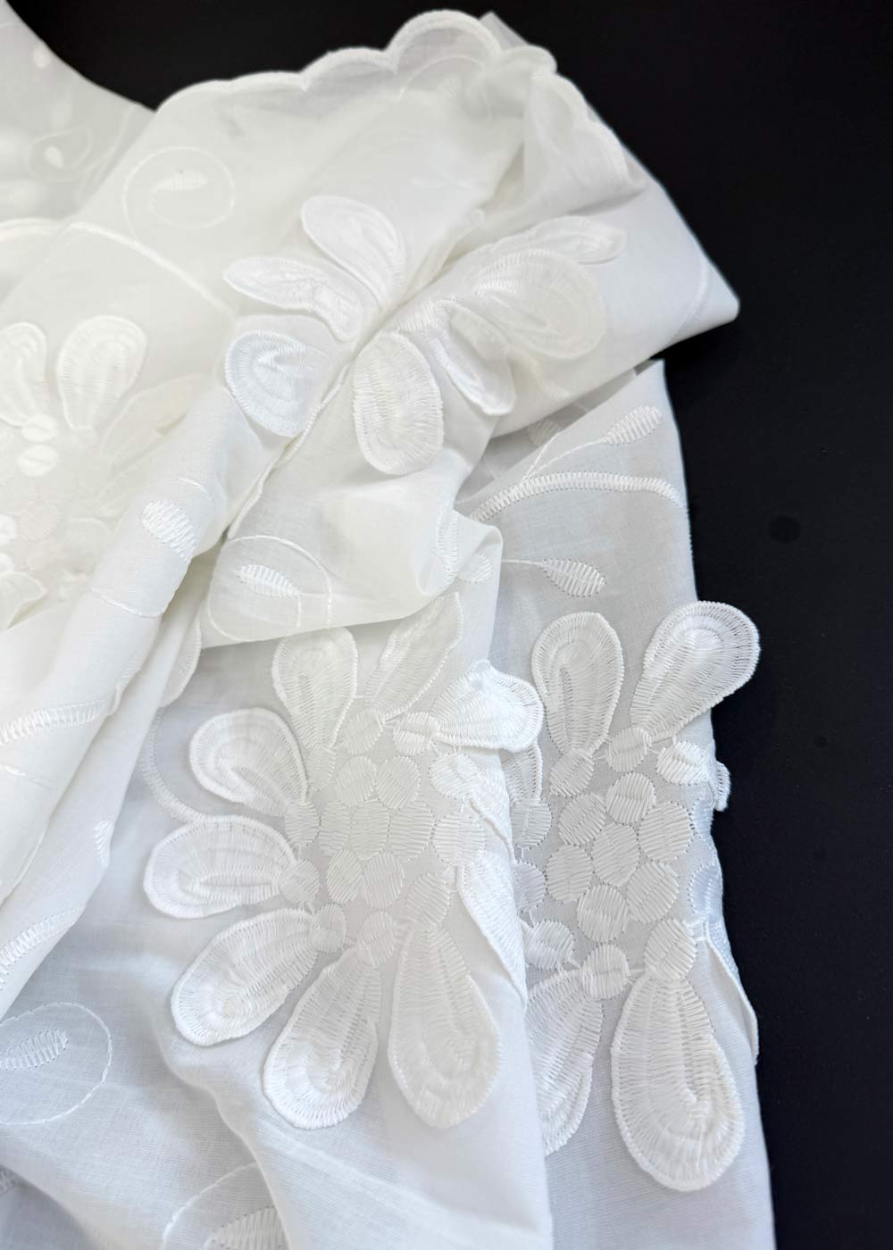 Jolie Fleur Embroidered Cotton Voile