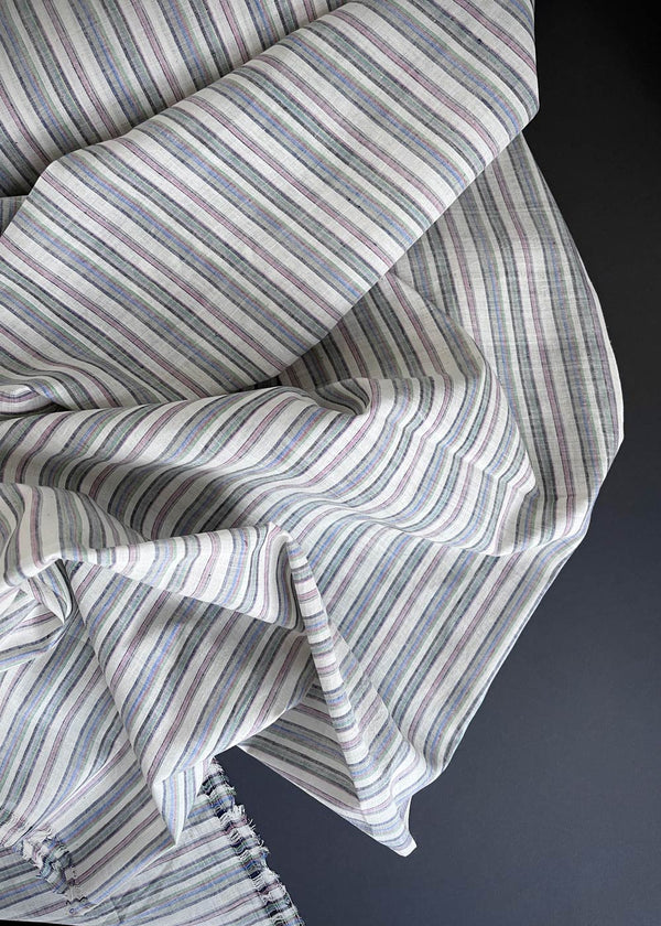 Meander Stripe, Handwoven Cotton Fabric