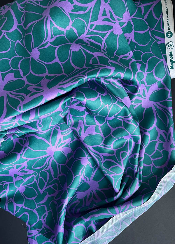 Magnolia Petrol, Cotton Sateen