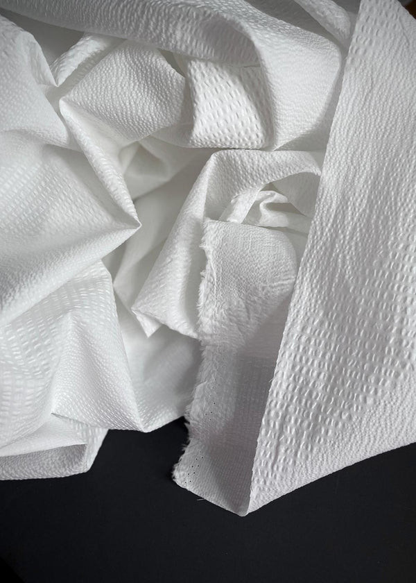 Papier Cotton Seersucker - White