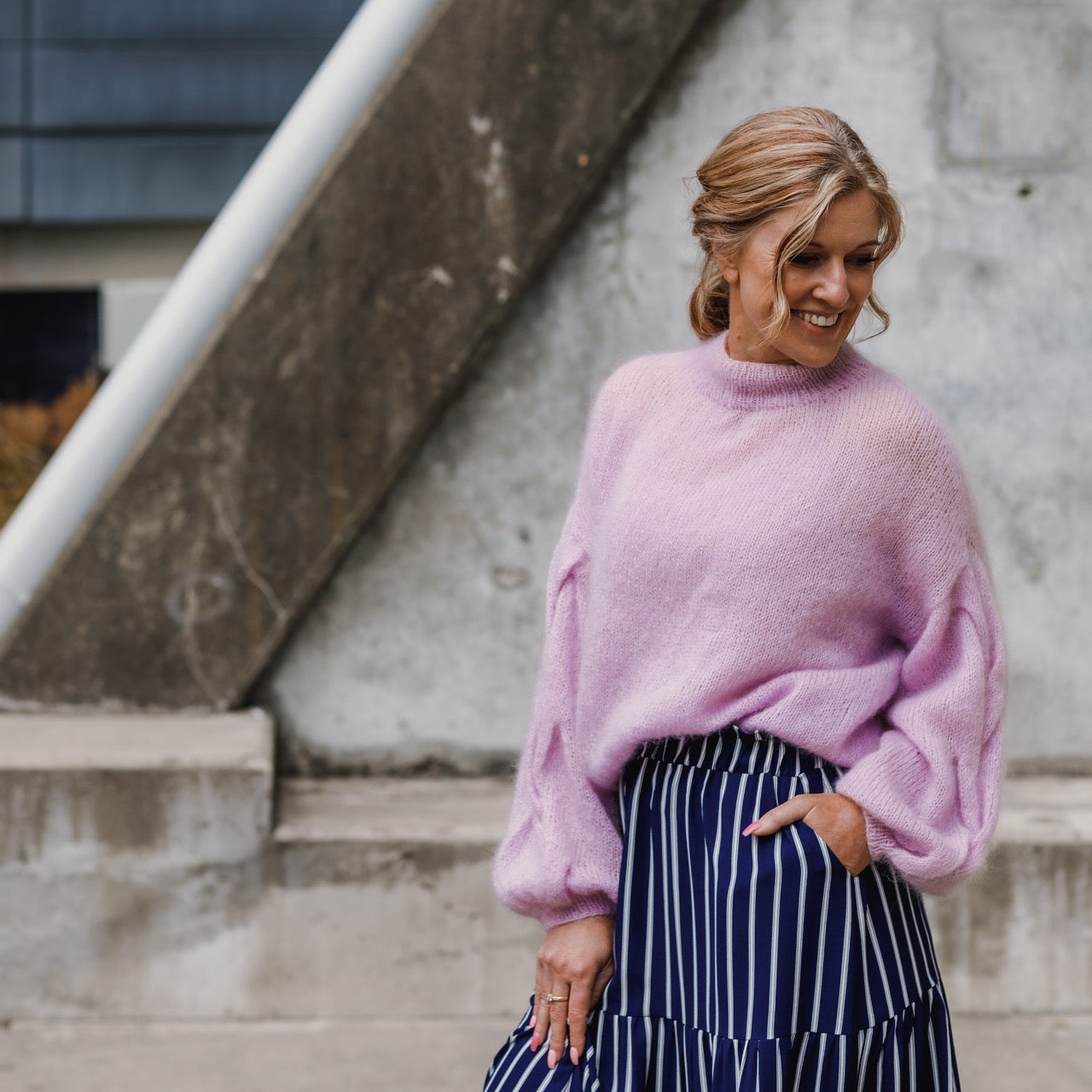 Plait Sleeve Sweater, Purl Foundry. Print Knitting Pattern