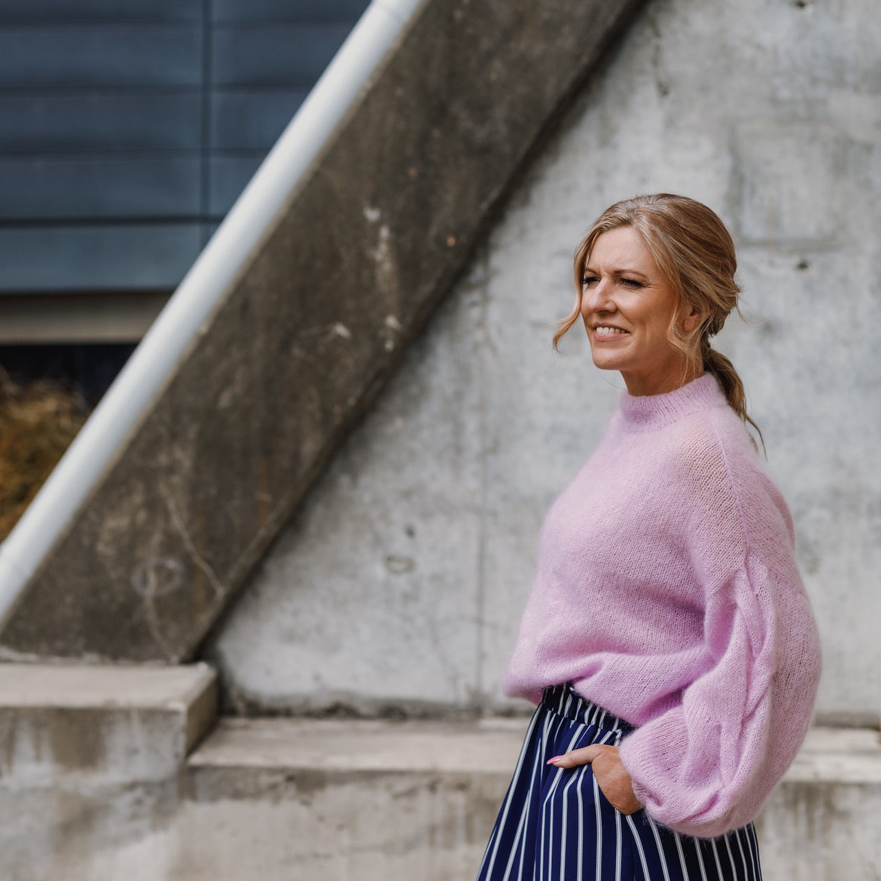 Plait Sleeve Sweater, Purl Foundry. Print Knitting Pattern