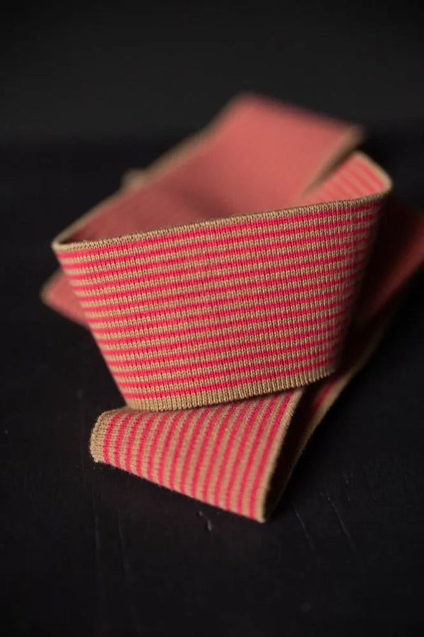 Striped Cotton Rib - Raspberry Rush