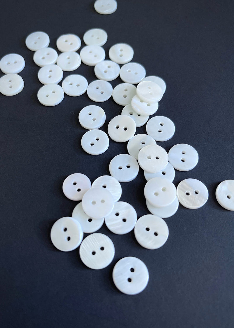 White Shell Buttons, 12.5mm