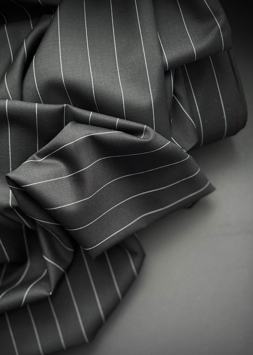 Pure Wool Black Stripe Suiting