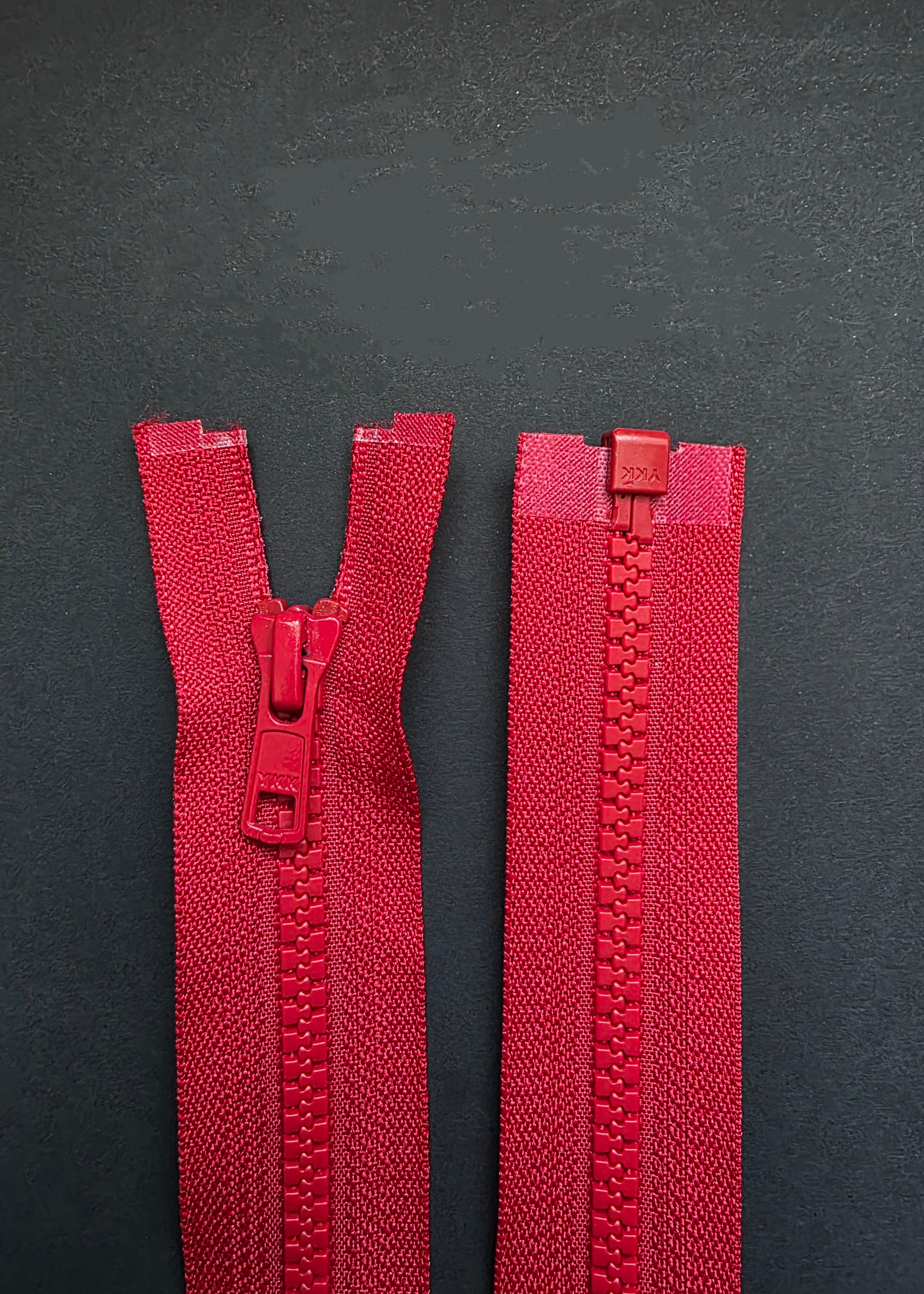 YKK, Open Ended Zip.  Vislon 5. Redglow