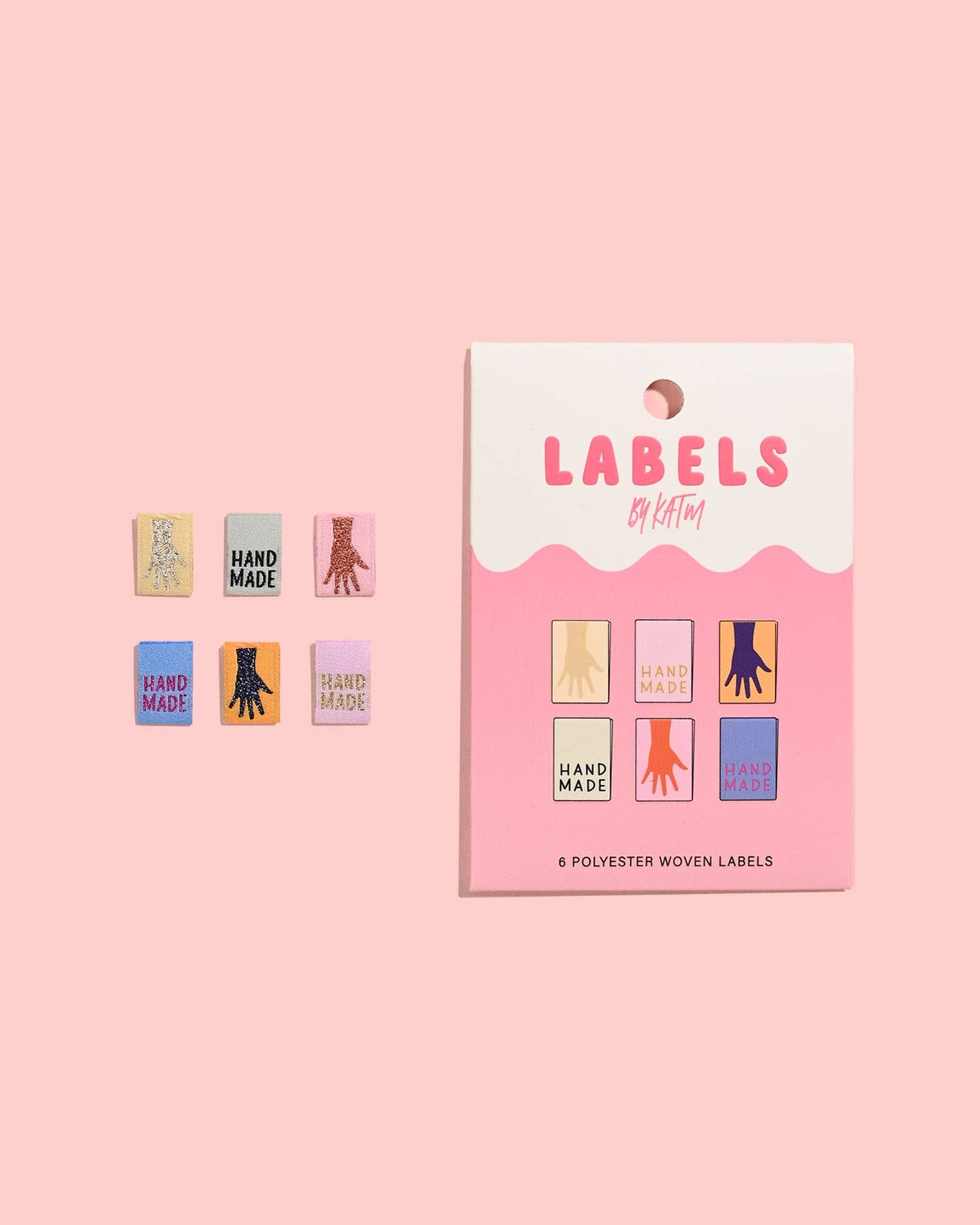Metallic Mini Hands Woven Labels