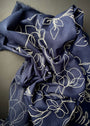 Arabella Navy -  Embroidered Linen Viscose