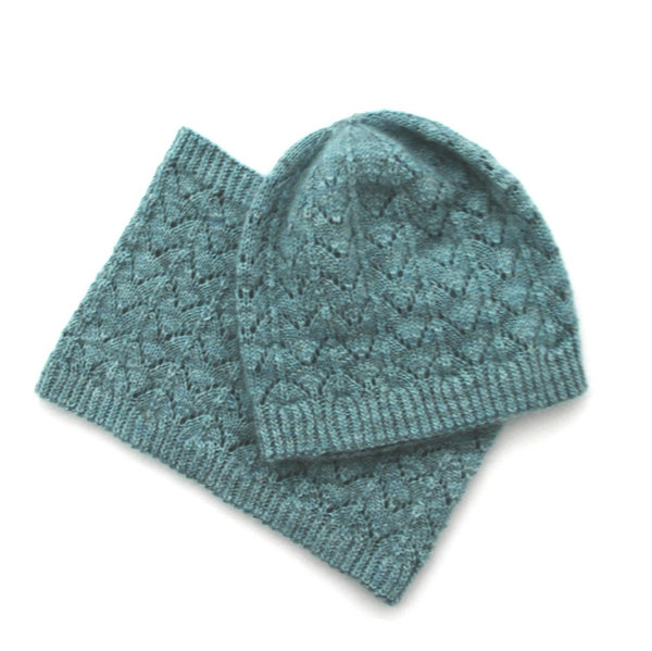 Azurine Hat & Cowl, Ambah O'Brien Print Knitting Pattern