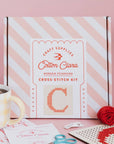 Pegboard Cross Stitch Letter Kit. Red