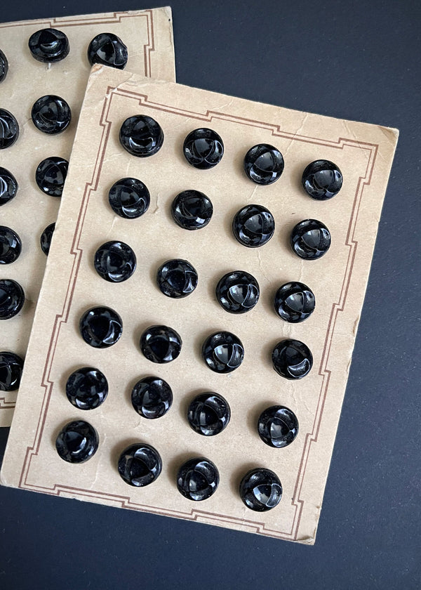 Vintage Buttons, Black Shank 9mm