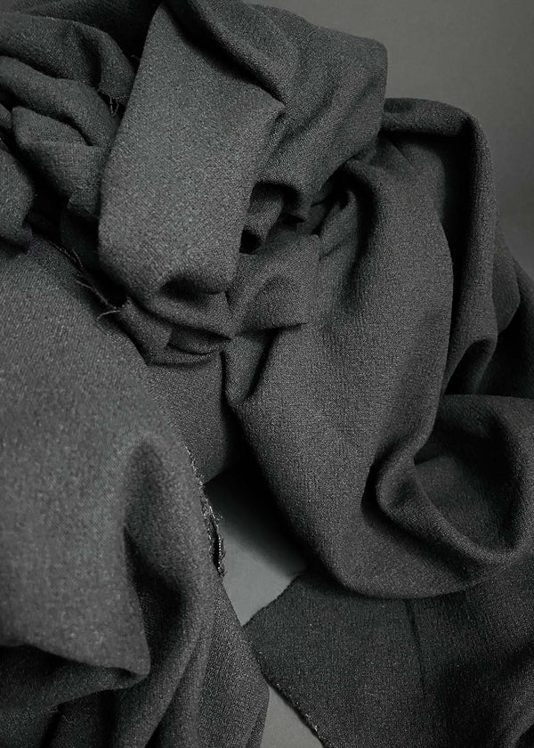 Textured Wool Crepe, Black