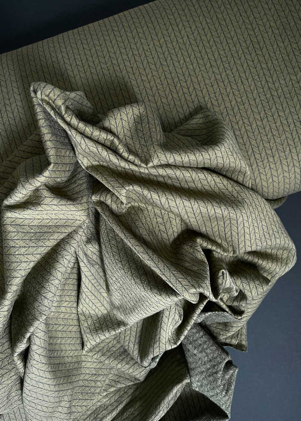 Herringbone Knit, Caper Green