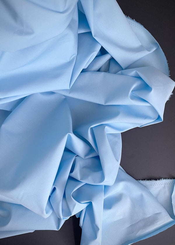 Cotton Poplin Fabric, Sky Blue