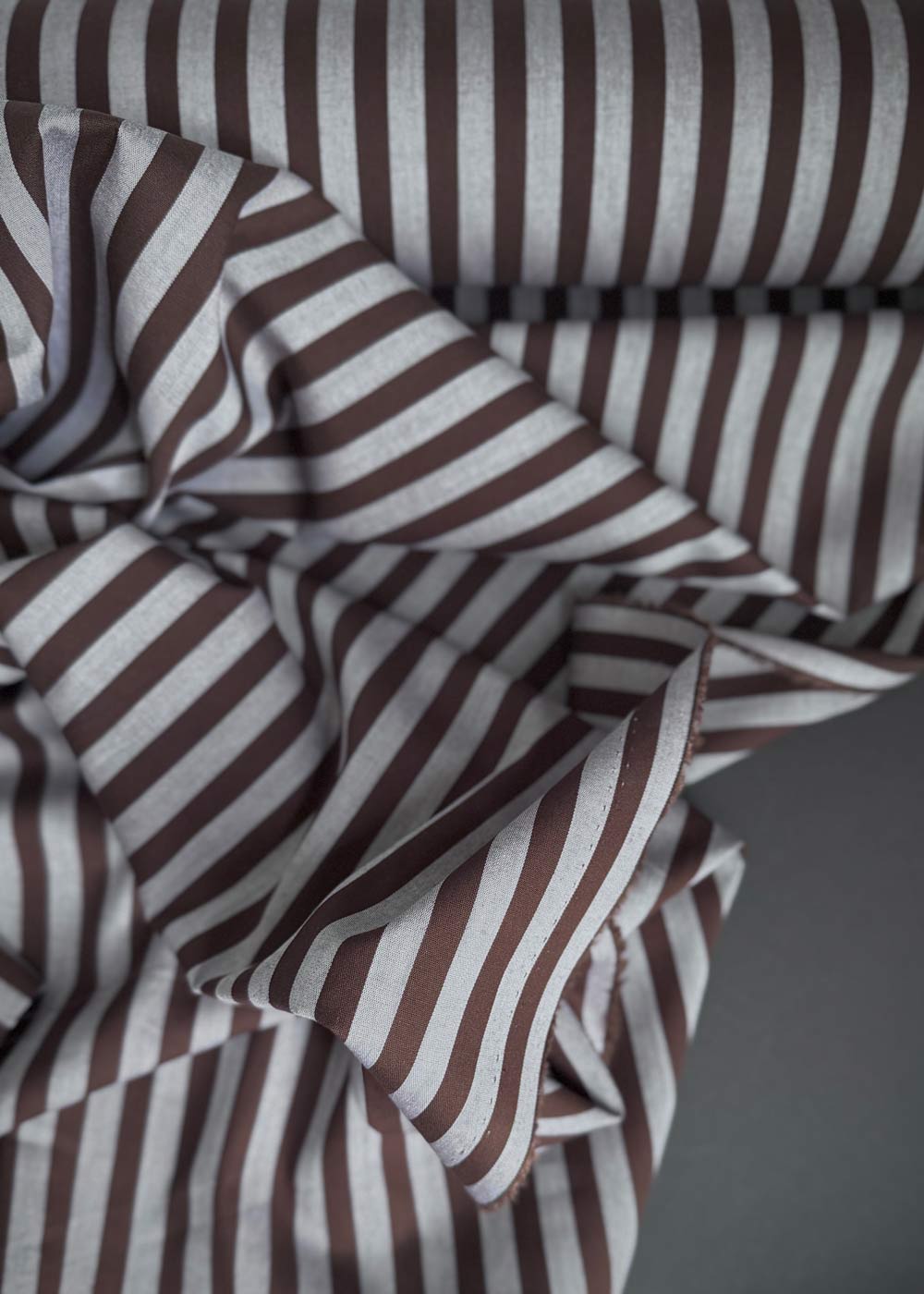 Choc Stripe Cotton Shirting