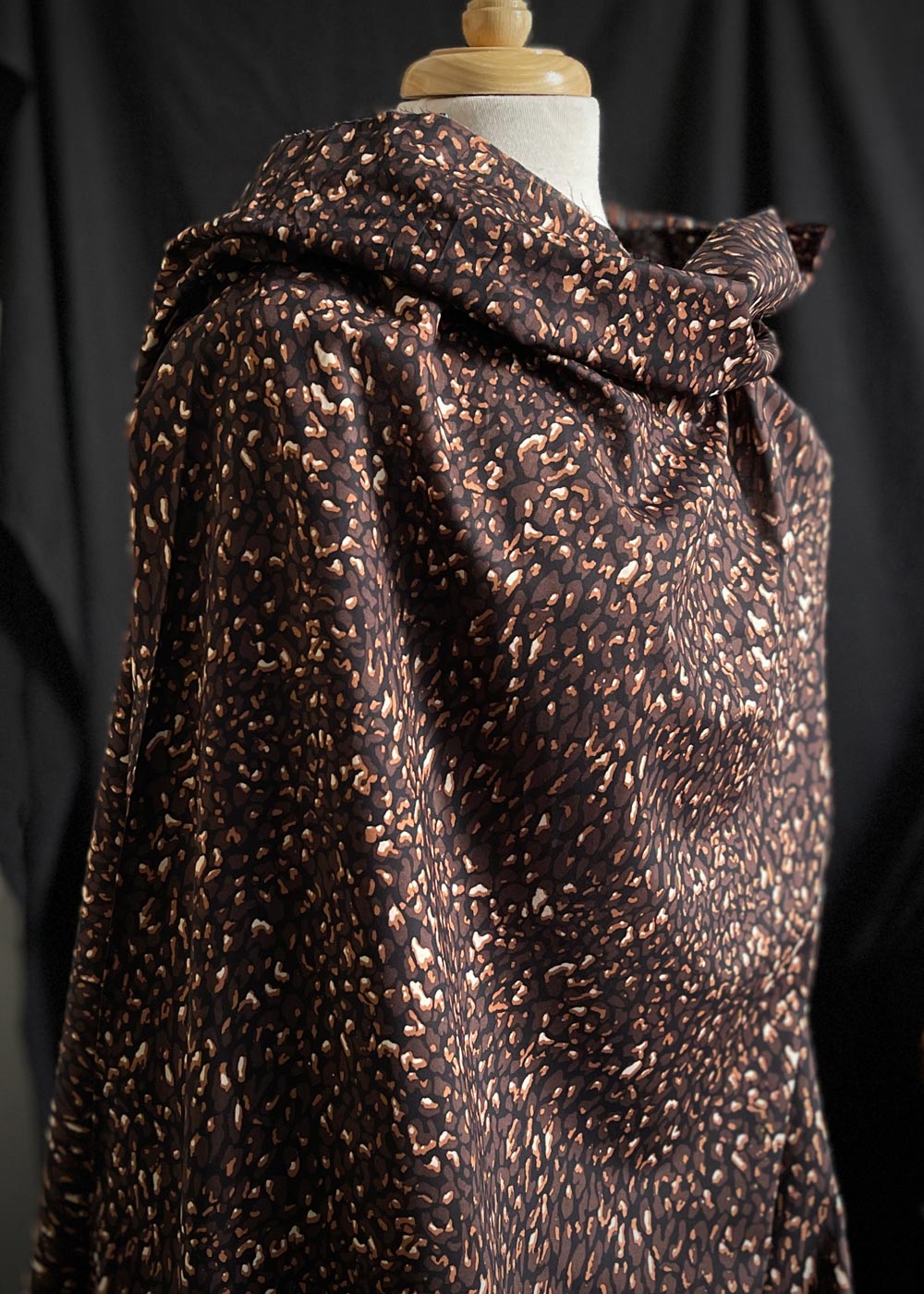 Mini Animal Print Cotton Voile - Earth Brown