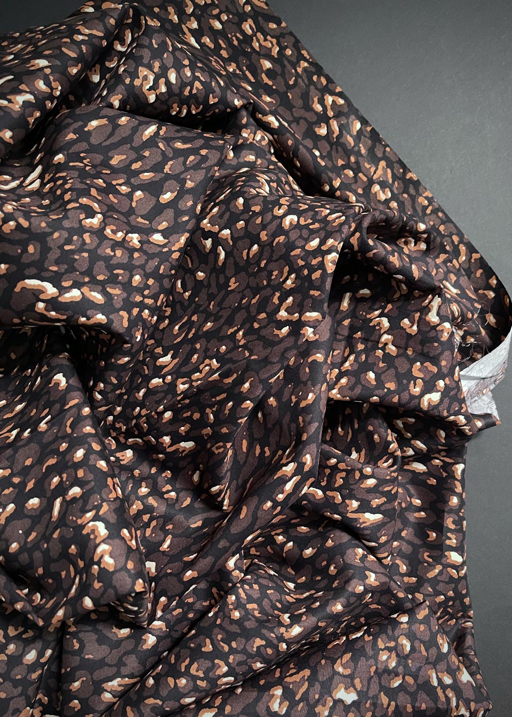 Mini Animal Print Cotton Voile - Earth Brown