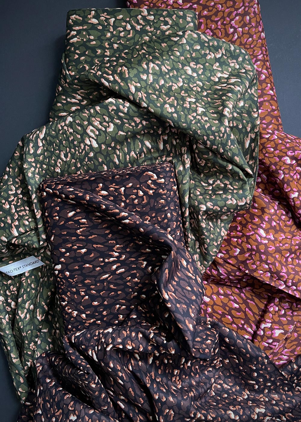 Mini Animal Print Cotton Voile - Earth Brown