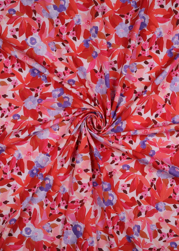 Digital Floral Charming Cerise, Ecovero Viscose