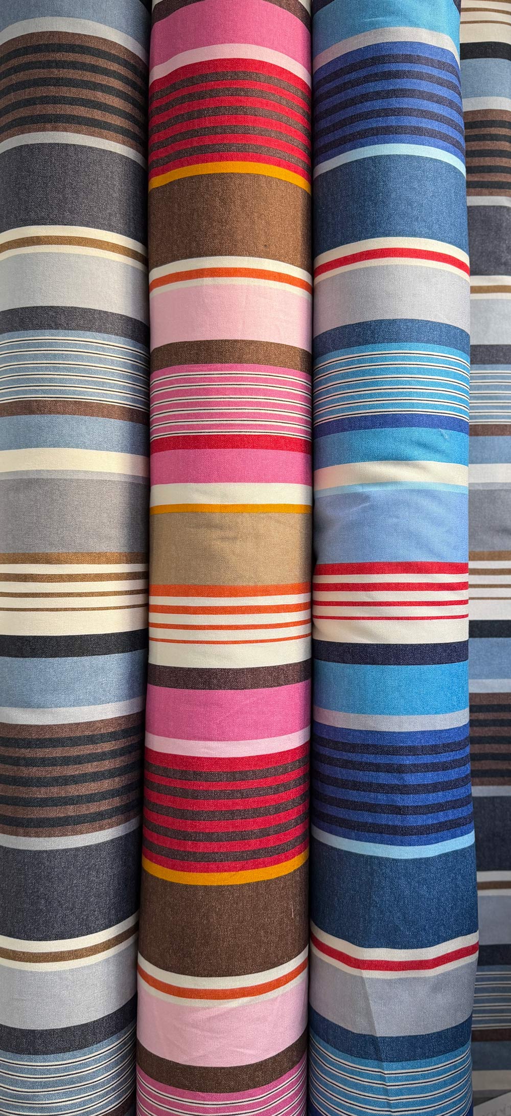 Dynamic Cotton Canvas Stripe - Pink Red Brown