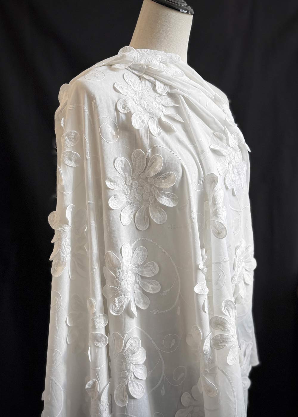 Jolie Fleur Embroidered Cotton Voile