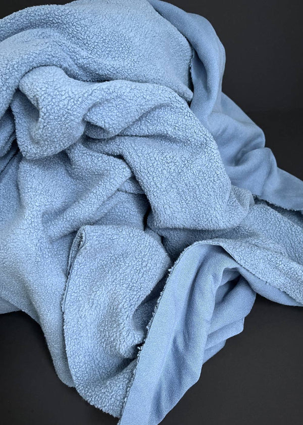 Everest - Cotton Sherpa Knit, Mid Blue