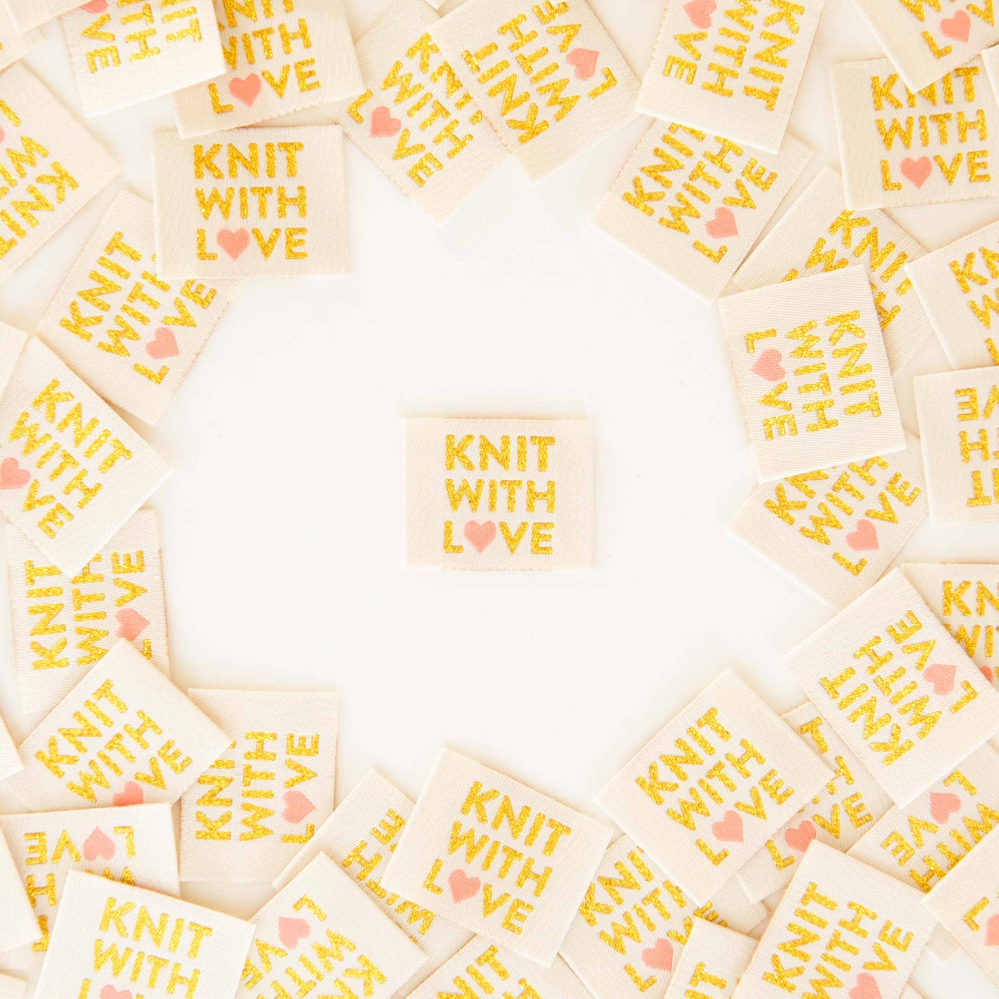 Knit with Love Woven Labels - Knitting Labels