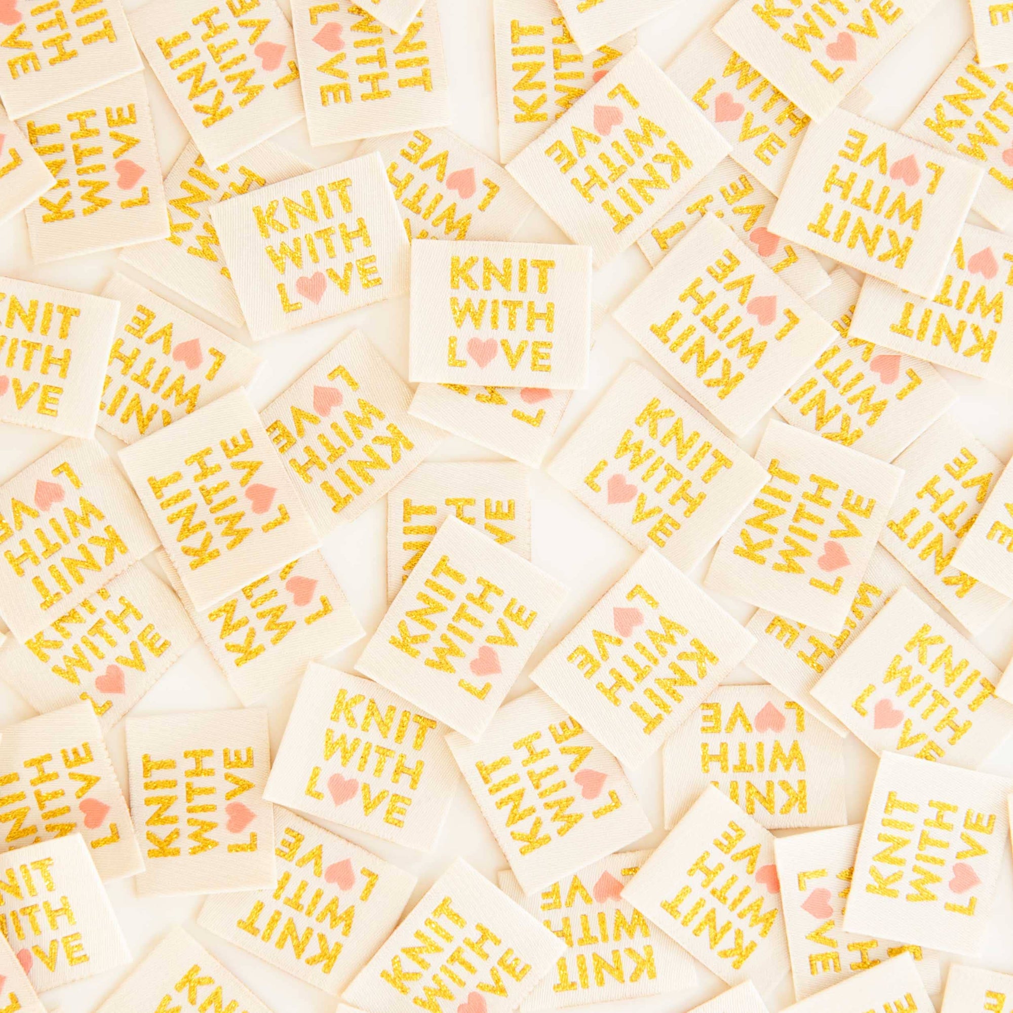 Knit with Love Woven Labels - Knitting Labels