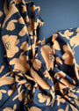 Floral Cutout Ochre, Japanese Cotton Linen Fabric